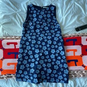 Alice and Olivia blue floral appliqué dress